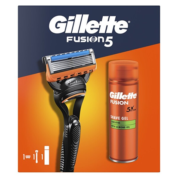 Kazeta Gillette Fusion strojek + gel na holení 250ml Kazeta Gillette Fusion strojek + gel na holení 250ml - Kosmetika Pro muže Dárkové kazety